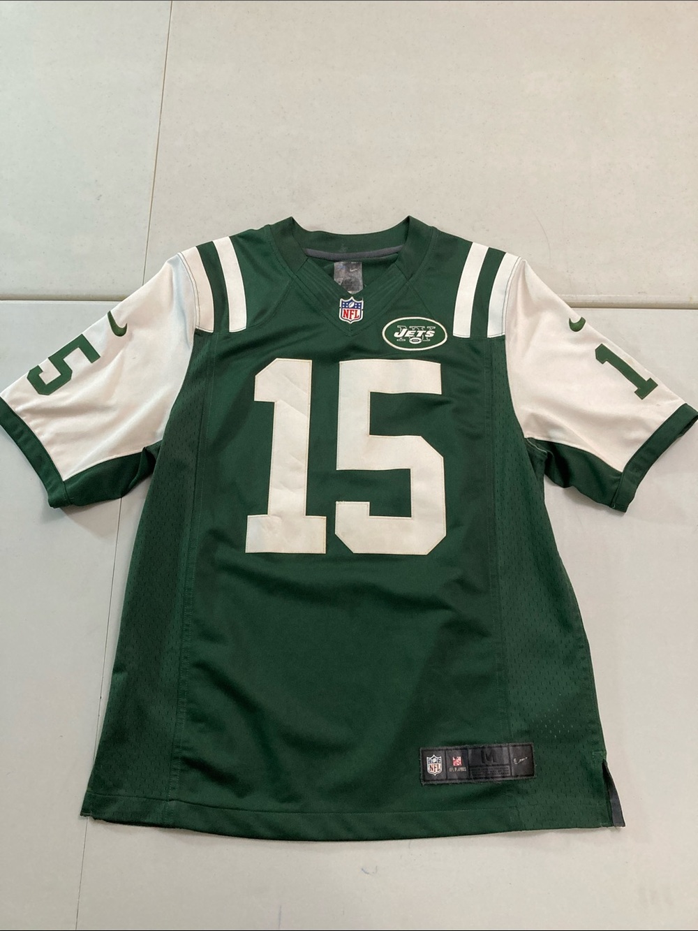 Nike Green and White #15 Tebow New York Jets Football Jersey